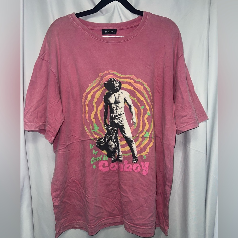 Zutter Women's Graphic Cowboy Tee in Pink large